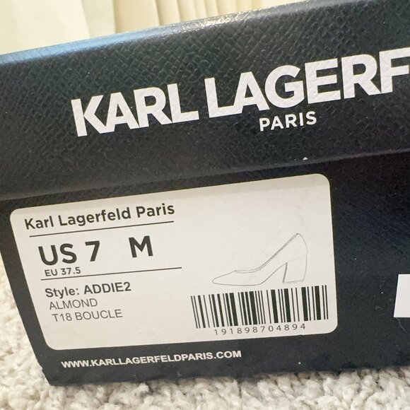 New with Box Karl Lagerfeld Addie Tweed Block Heel Shoes US7 - Picture 7 of 7
